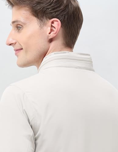 U.S. POLO ASSN. Mens Transitional Jacket With Conceled Hood Full Sleeve Jackets (USJCKS031_Ecru_L)