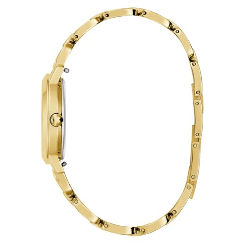 Guess Gb G Switch Analog Watch for Woman with Champagne Round Dial & Gold Tone Recycled Steel Bracelet Band Water Resistant Women's Wrist Watches - U1457L2M