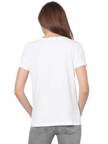 VERO MODA Women's Regular Fit T-Shirt (White)