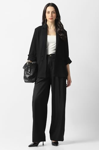 Women Black Solid Blazer