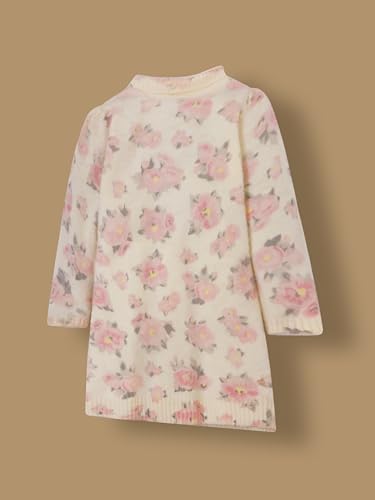 Cherry Crumble Mullti Color Allover Print Full Sleeve Highneck A-LINE Winter Sweater Dress for Girls Multicolour