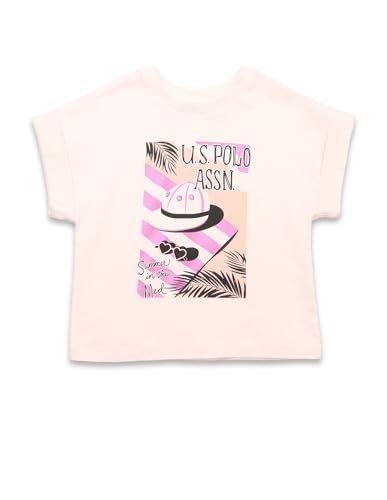U.S. POLO ASSN. Kids Regular fit Cotton Graphic Short Sleeves Round Neck T-Shirts (UGTSH0441_Purple_13-14Y)