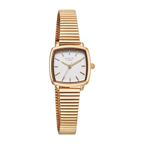 Titan Raga Showstopper Quartz Analog Rose Gold Dial, Metal Strap Watch for Women