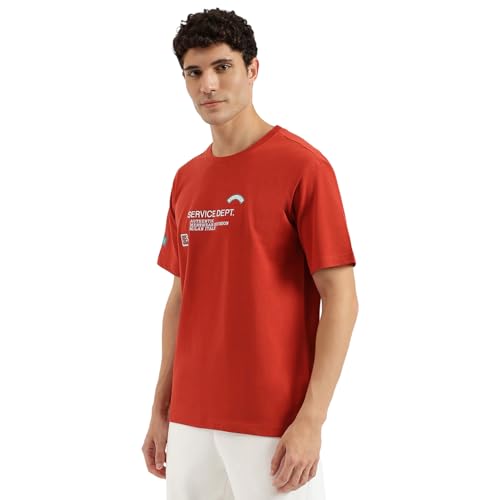 United Colors of Benetton Men's Boxy Tshirt (25A3E89J3401IMR1_Rust