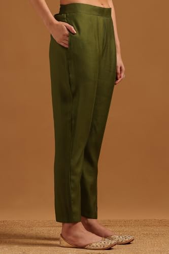 Soch Womens Olive Desert Storm Solid Kurta Set With Beads