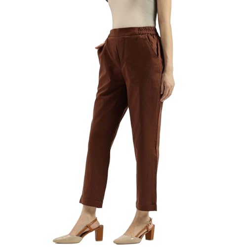United Colors of Benetton Solid Pants (Size: S)-25A4AGH558X5GBR6 Brown