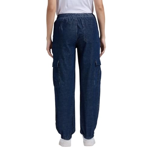 Pepe Jeans Women's Relaxed Pants (PL211830_Indigo Blue_Mid Wash