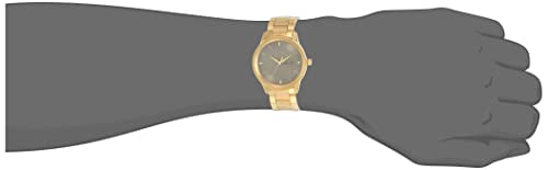 Sonata Utsav Quartz Analog With Day & Date Grey Dial Gold Stainless Steel Strap Watch for Men - NT7133YM02