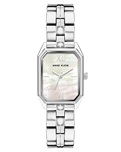 Anne Klein Women's Japanese Quartz Dress Watch with Metal Strap, Silver, 16 (Model: AK/1363GNSV)