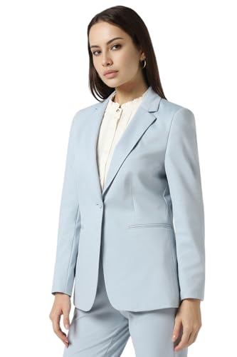 Van Heusen Women's Blazer (VWKZFRGFV20024_Light Blue