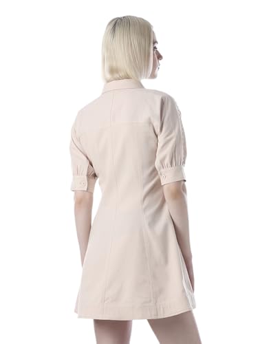 ONLY Women's Embellished Fit and Flare Peach Dress