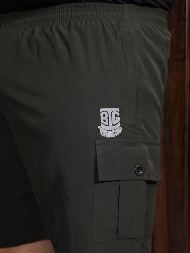 Bigbanana Plus Size Men's Regular Fit Solid Shorts (Rezo-Olive,Olive,6XL)