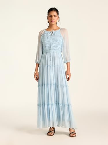 Label RITU KUMAR Powder Blue Elly Long Dress