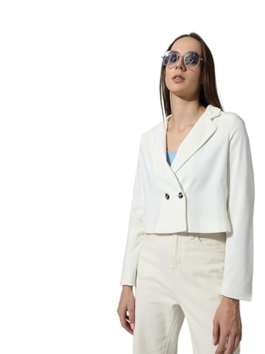 ONLY Women's Double-Breasted Blazer Regular 15334577-Cloud Dancer_Cloud White