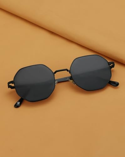 Carlton London Black Toned with UV Protected Lens Rectangle Sunglass for unisex