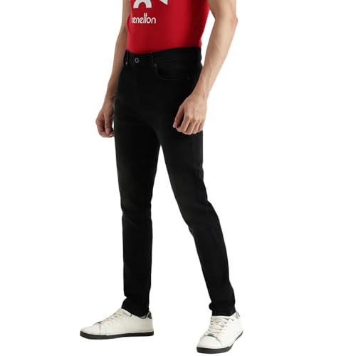 United Colors of Benetton Men's Low Crotch Jeans (25A4KNJE1328I901_Black