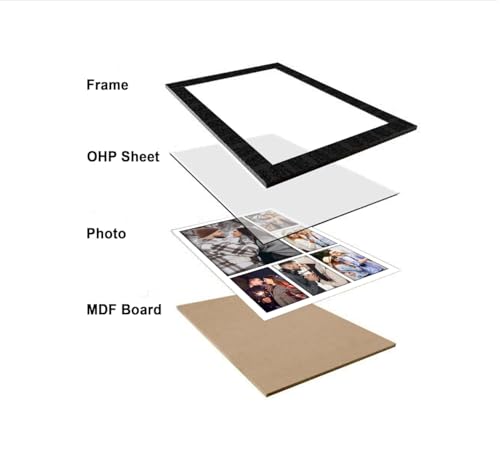 Personalised Photo Frame, A4 Size, Black, for Wedding, Birthday, Valentine's Day, Family, 25 x 33.5 cm