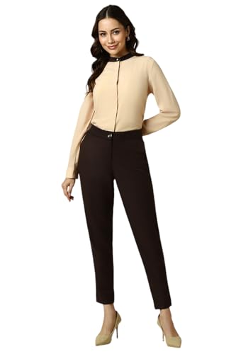 Allen Solly Women Beige Solid Long Sleeves Shirt