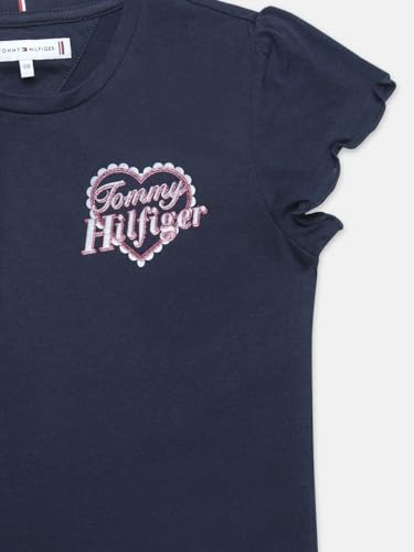 Girls Graphic Regular Fit Cotton T-Shirt Blue