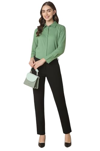 Allen Solly Women Green Textured Long Sleeves Shirt