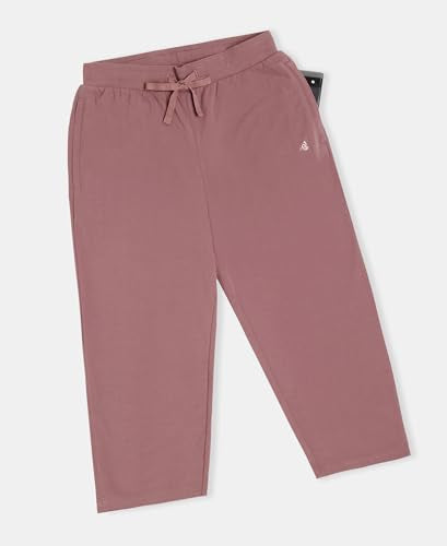 Jockey 1300 Women's Super Combed Cotton Elastane Stretch Slim Fit Capri with Side Pockets_Burnt Rose_S