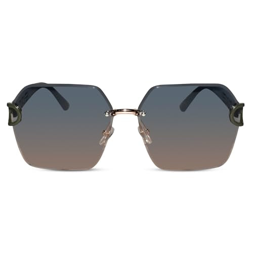 ELINE Square Sunglasses For Men & Women | Branded Stylish Designer Polarized &100% UV Protection Glasses | Green | ELSG8111-GRN