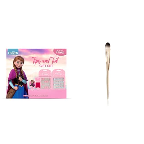 RENEEPrincess by Tips & Tint Beauty Gift Set For Preteens Popsicle Lip Balm- Anna PRO Flat Foundation Brush for Face, Durable Quality