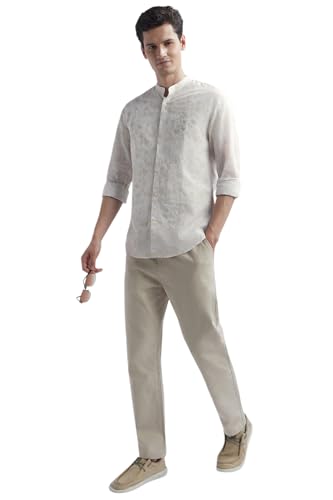 Peter England Men's Slim Fit Shirt (PCSFLSLPB69331_White