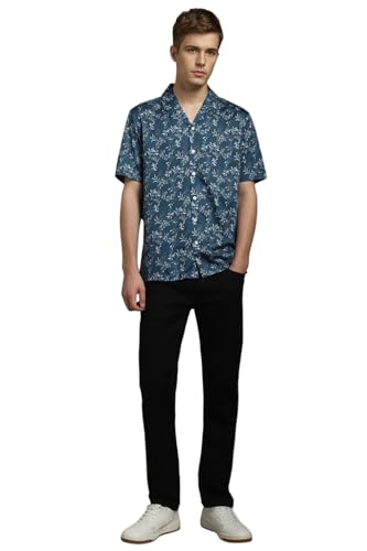 Louis Philippe Men Blue Slim Fit Print Half Sleeves Casual Shirt