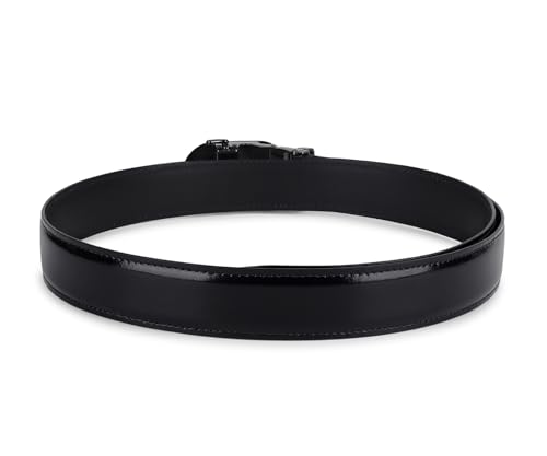 LOUIS STITCH Premium VT Leather Men's Auto Lock Belt | No Holes Belts for Men | Leather Belt for Gents (LSBE-SY-ALJB32-ALGB)