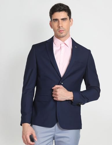 Arrow Men's Single Breasted Regular Blazer (ARAGBZ5084_Navy
