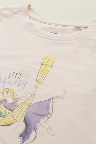 Girls Beige Graphic Print Casual T-Shirt