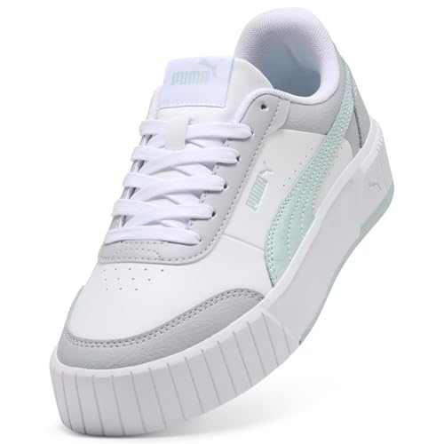 Puma | Carina Mia Women’s Classic Sneakers | White-Fresh Water-Vibrant Silver | 4UK