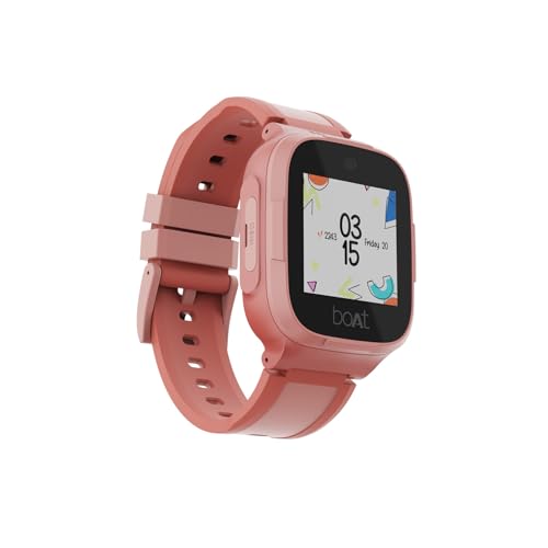 boAt Wanderer Smart, Kids Watch, 2-Way Video & Phone Call, GPS Tracker, Emergency SOS, Geo Fencing, 4G Sim Compatible, Parental Controls,1.4" Display, smart Watch for Boys Girls (Candy Pink)