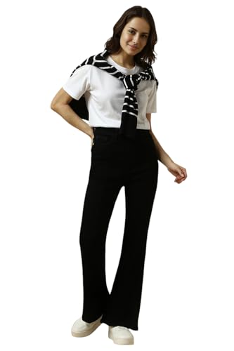 Women Black Regular Fit Dark Wash Jeans