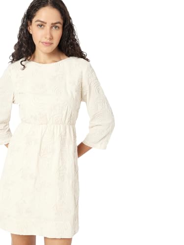 VERO MODA Women's Fit and Flare Beige Dress