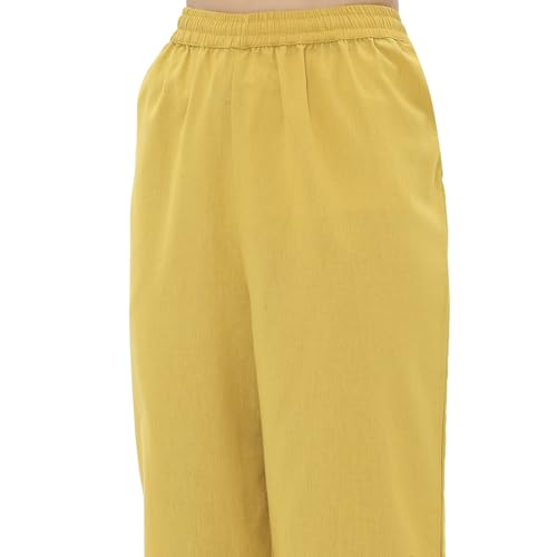 Rangriti Women Yellow Cotton Straight Kurta Set_46