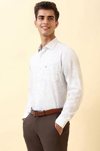 Allen Solly Men Beige Print Full Sleeves Formal Shirt