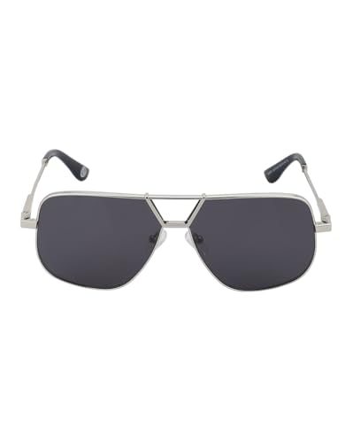 Carlton London Premium Silver with Grey & Polarised Lens Rectangle Sunglass for men