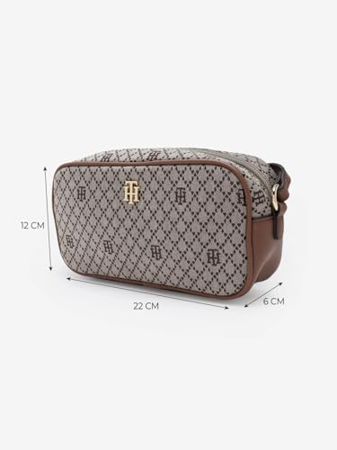 Logo Brown Polyester Sling Bag