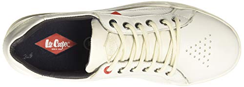 Lee Cooper Men White Leather Sneakers-8 UK (42 EU) (9 US) (LC3037A)