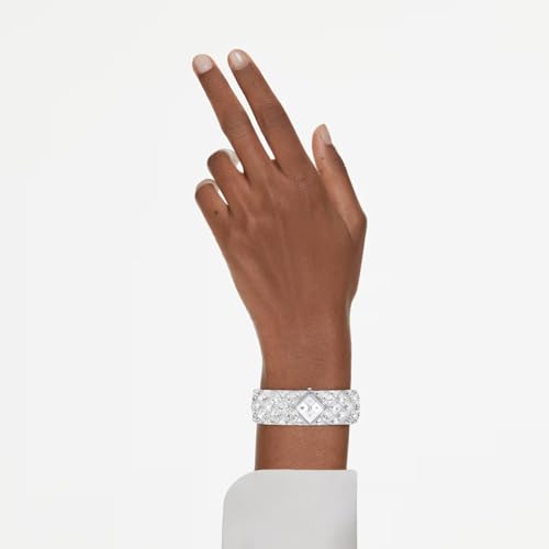 Swarovski Curiosa Bangle 572 Crystal Bracelet, Silver Tone, Stainless Steel, Silver, Classic