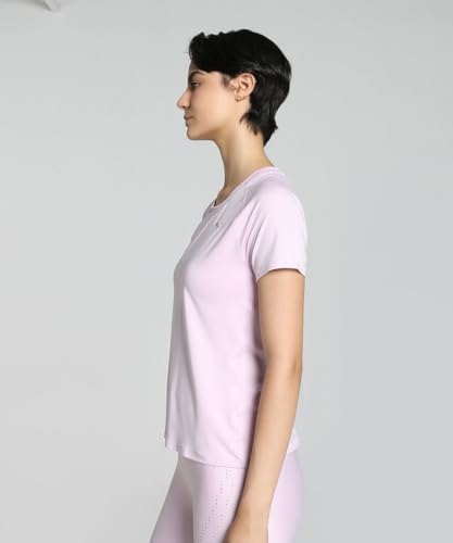 Puma Women's Solid Slim Fit T-Shirt (Grape Mist)
