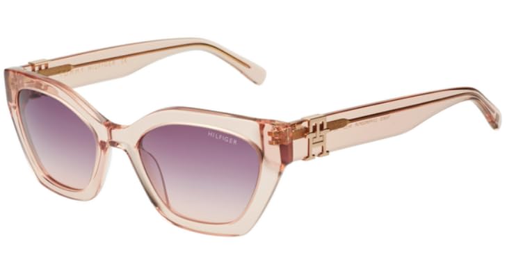 Tommy Hilfiger Women's Transparent Pink Rose Gold Sunglasses TH2672 C3