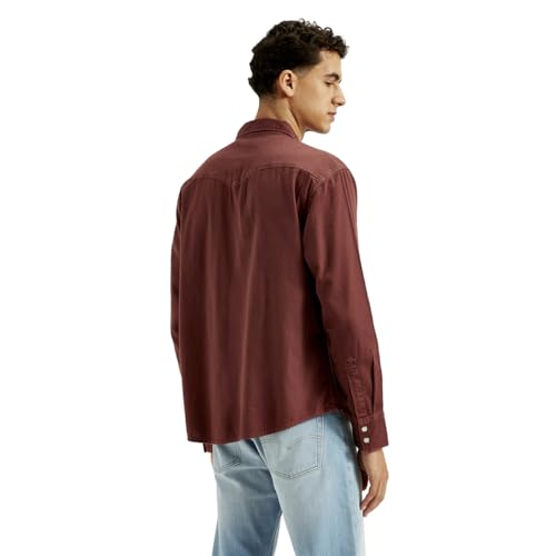 Levi's Men's Solid Dyed Slim Fit Shirt Brown
