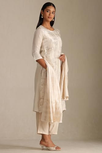 Soch Women's Tissue Kurta Set (EWS5CD21963_Beige