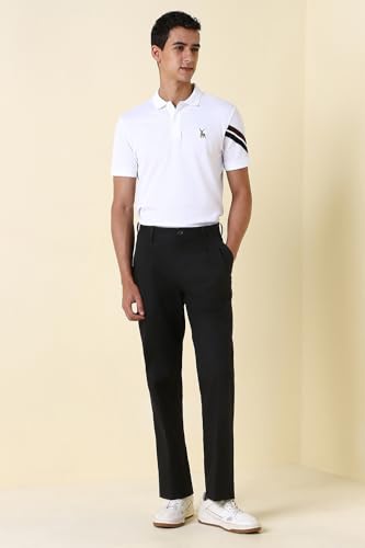 Men Black Solid Casual Trousers