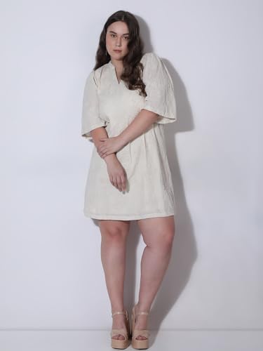 VERO MODA Curve Women's A-Line Beige Dress