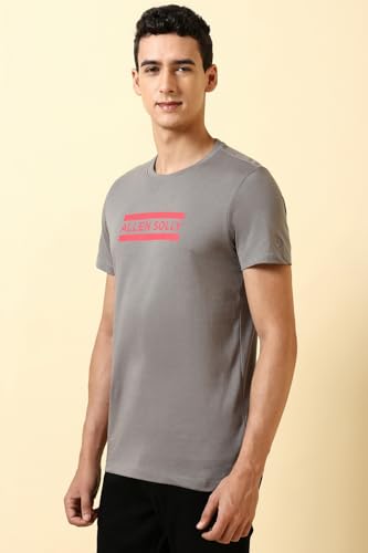 Allen Solly Men Grey Graphic Print Crew Neck T-Shirt