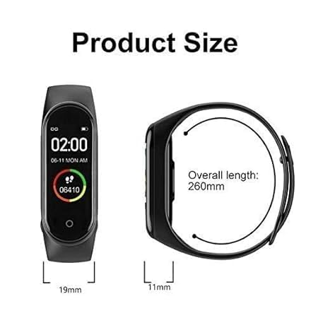Smart Band with Multi-Feature Health Rate Monitor Activity Tracking Sleep Monitor Step Counter Lightweight Fitness Band for Men, Women, Kids, Boy & Girls Smartband Mini Smart Watch (M4)